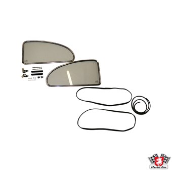 Pop-Out Rear Quarter Window Set with Seals, VW Beetle 1964 On