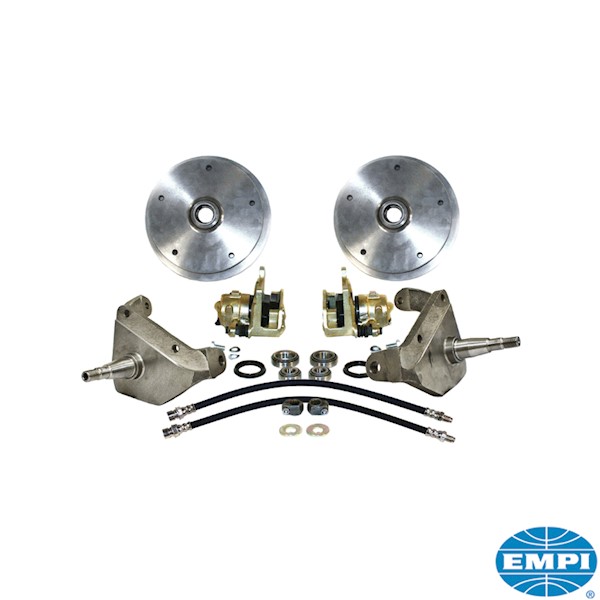 EMPI Front Disc Brake Kit, Drop Spindle, Double-Drilled 5x205/5x130, Air-Cooled VW