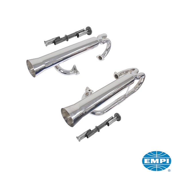 EMPI Dual Racing Exhaust System with Inserts, Ceramic Coated, Air-Cooled VW